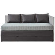 BOXSPRINGBETT 100/200 cm  in Hellgrau, Dunkelgrau  - Dunkelgrau/Hellgrau, KONVENTIONELL, Holz/Holzwerkstoff (100/200cm) - Xora