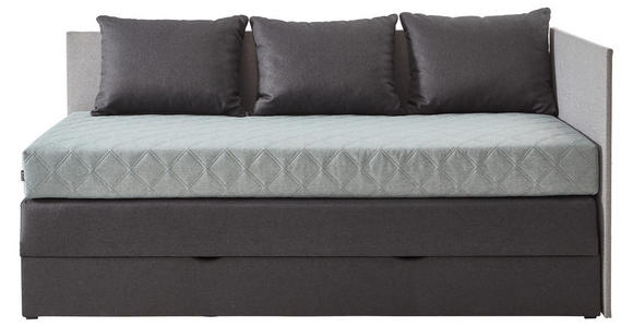 BOXSPRINGBETT 100/200 cm in Hellgrau, Dunkelgrau - Dunkelgrau/Hellgrau, KONVENTIONELL, Holz/Holzwerkstoff (100/200cm) - Xora