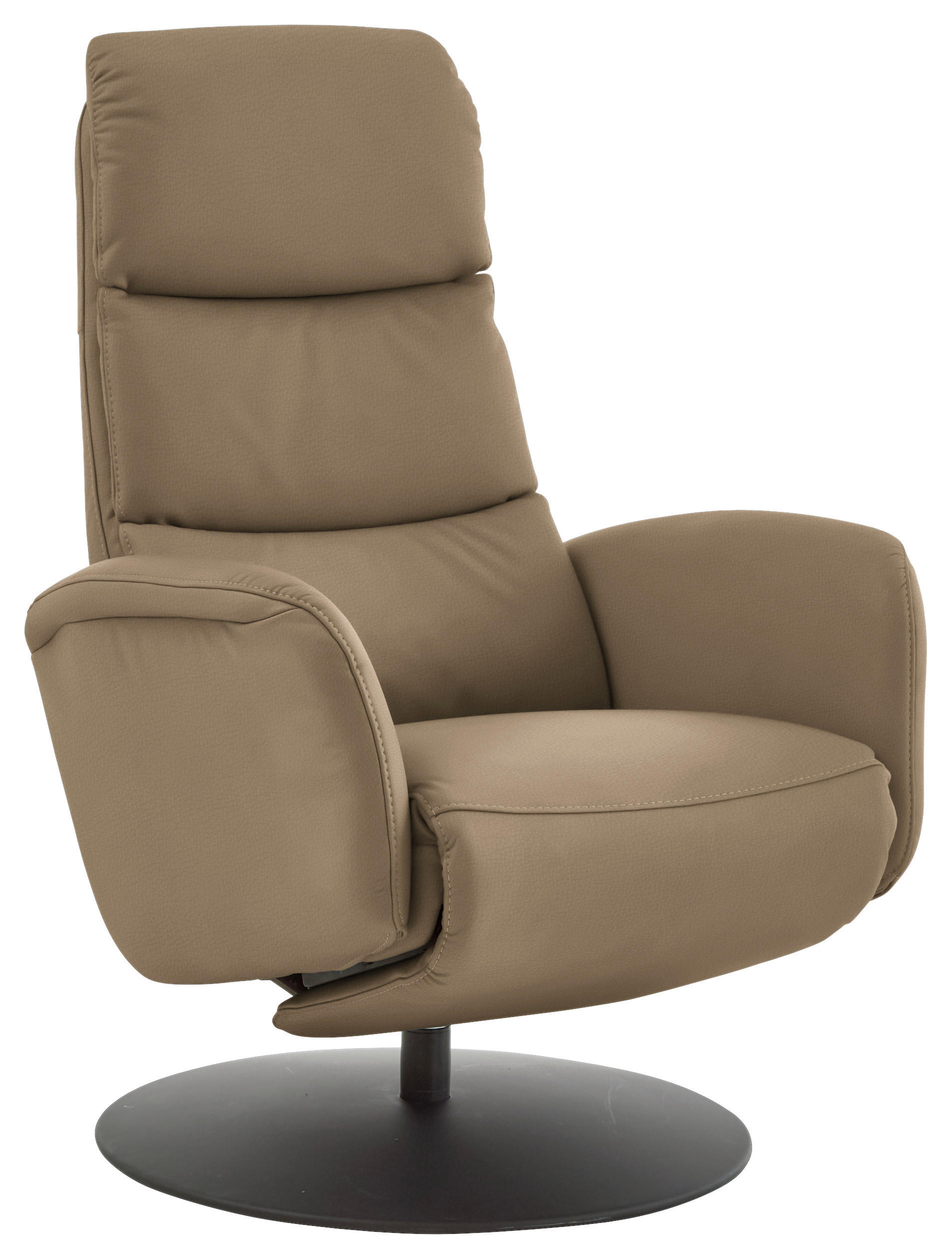 RELAXSESSEL in Leder Cappuccino  - Schwarz/Cappuccino, Design, Leder/Metall (76/108/86cm) - Dieter Knoll