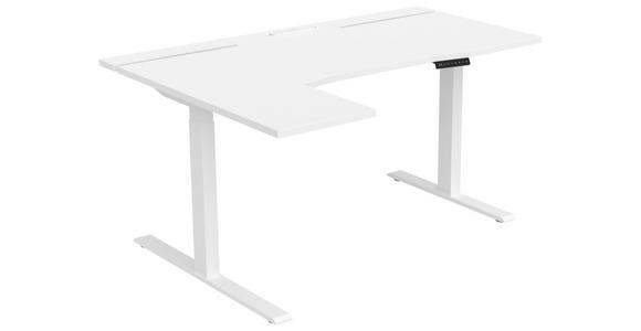 SCHREIBTISCH höhenverstellbar, Memoryschalter  - Weiß, Design, Holzwerkstoff/Kunststoff (150/76/73-118cm) - Cantus