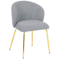 STUHL Eisen Bouclé  - Goldfarben/Grau, Design, Textil/Metall (57/79/59cm) - Xora