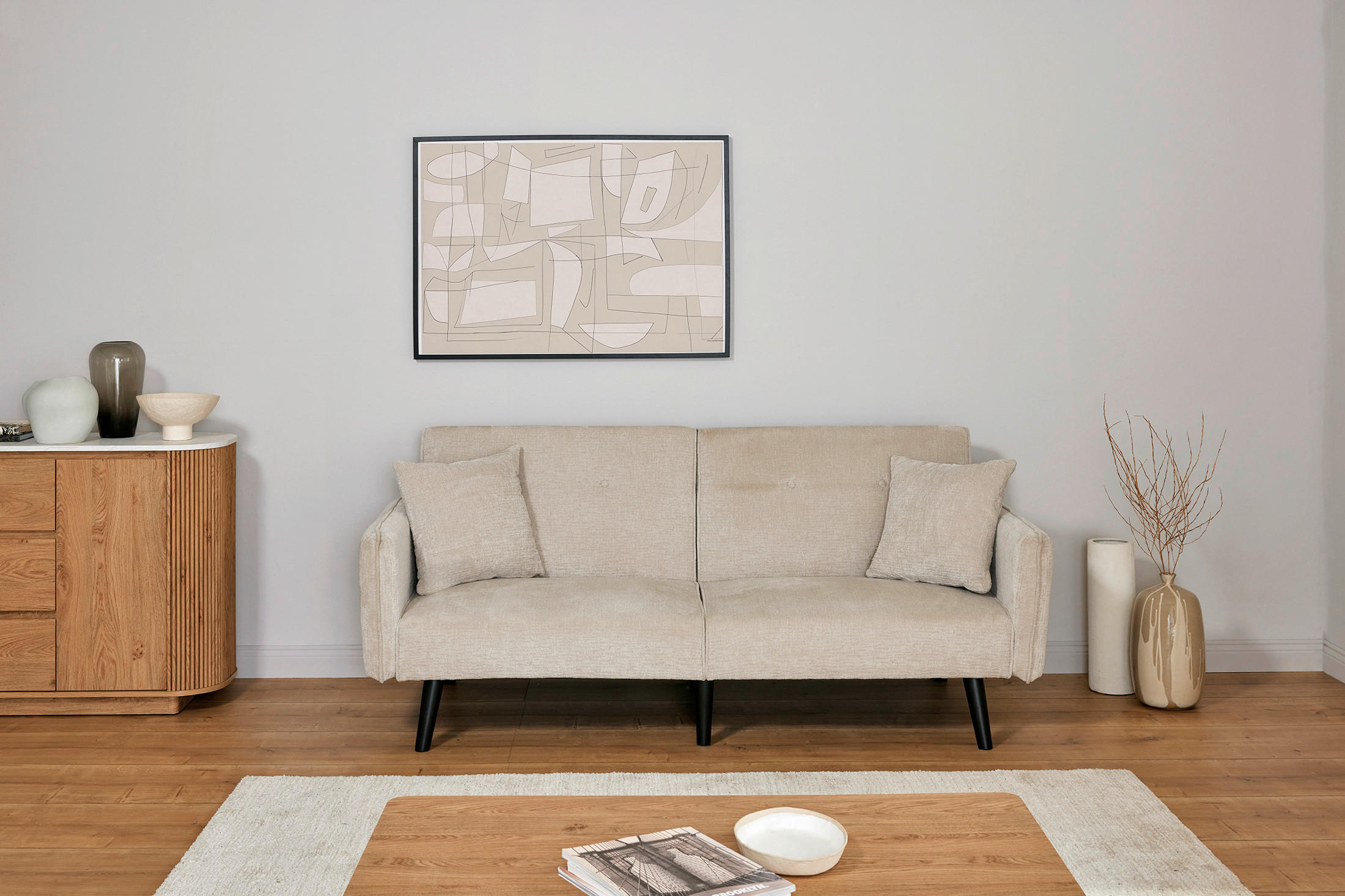 Livetastic Schlafsofa Chillax DOT EU Champagner 191x83x84 cm