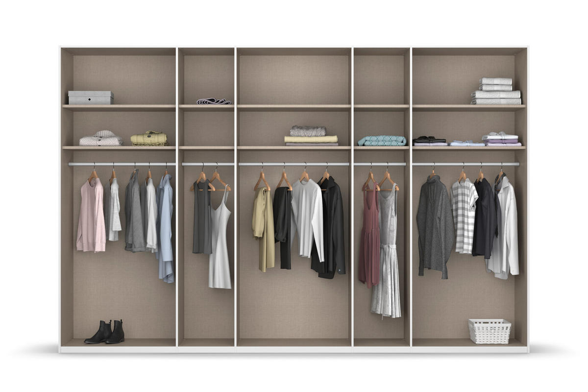 SCHWEBETÜRENSCHRANK 361/223/68 cm 4-türig Graphitfarben, Seidengrau  - Chromfarben/Seidengrau, KONVENTIONELL, Glas/Holzwerkstoff (361/223/68cm) - Novel