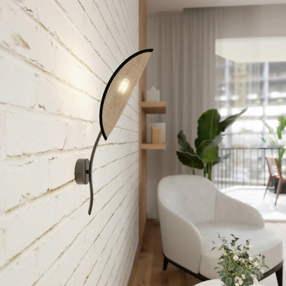 WANDLEUCHTE  12/12/51 cm    - Senfgelb/Schwarz, LIFESTYLE, Textil/Metall (12/12/51cm)