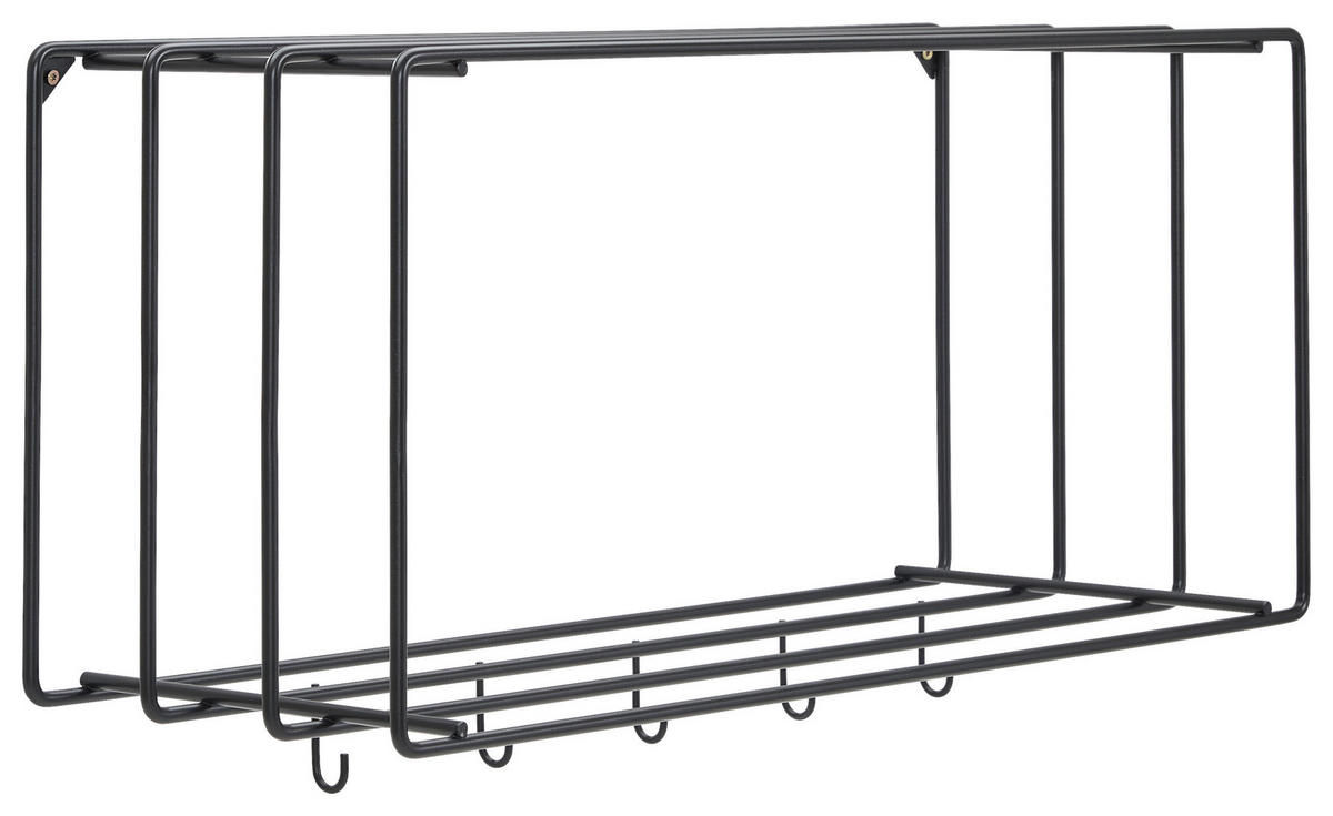 NÁSTENNÝ VEŠIAK, 73/38/26 cm - čierna, Basics, kov (73/38/26cm) - Livetastic