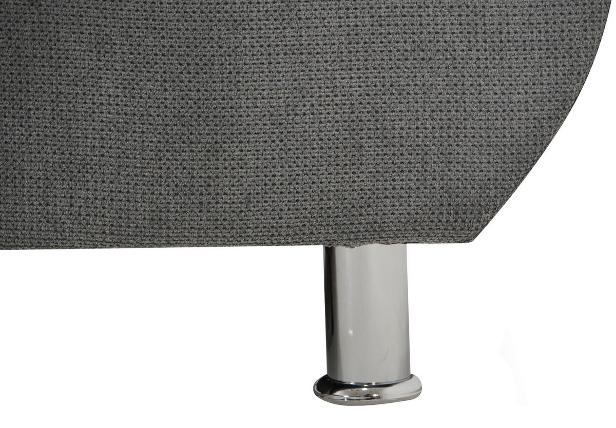 ECKSOFA Grau Flachgewebe, Mikrofaser  - Chromfarben/Grau, Design, Kunststoff/Textil (198/312cm) - Livetastic
