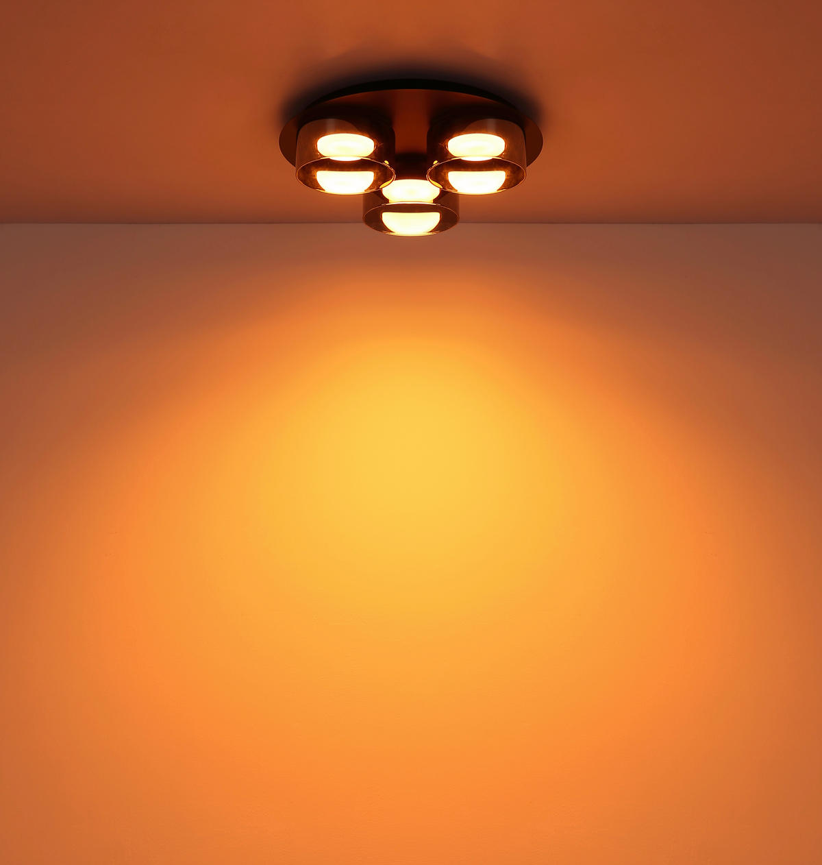 LED-DECKENLEUCHTE 35/9 cm   - Schwarz/Grau, Design, Glas/Metall (35/9cm) - Globo