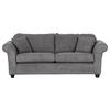 3-SITZER-SOFA Cord Dunkelgrau  - Dunkelgrau/Dunkelbraun, KONVENTIONELL, Holz/Textil (215/70/90cm) - home24