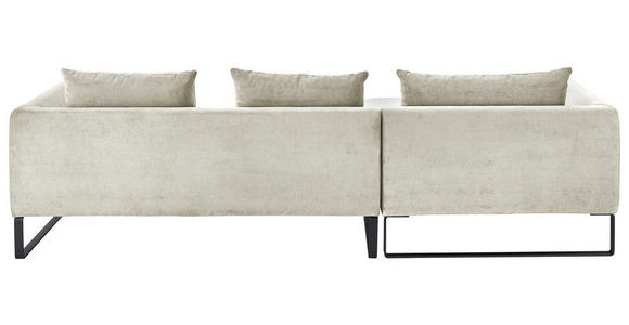 ECKSOFA in Cord Creme  - Creme/Schwarz, KONVENTIONELL, Textil/Metall (178/284cm) - Hom`in