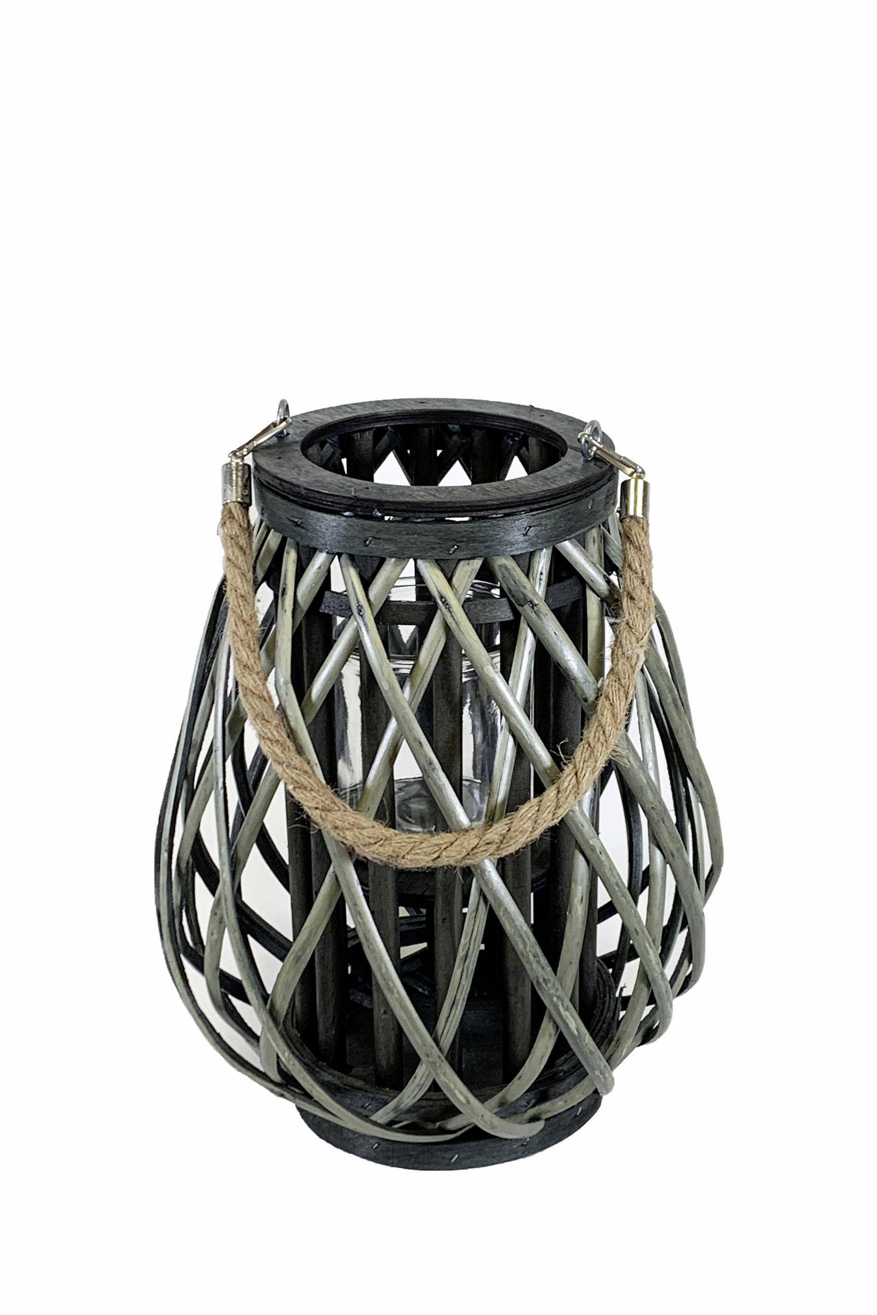 LUCERNA dřevo, kov, sklo - šedá, Basics, kov/dřevo (25/30cm)