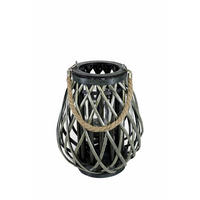 LUCERNA dřevo, kov, sklo - šedá, Basics, kov/dřevo (25/30cm)
