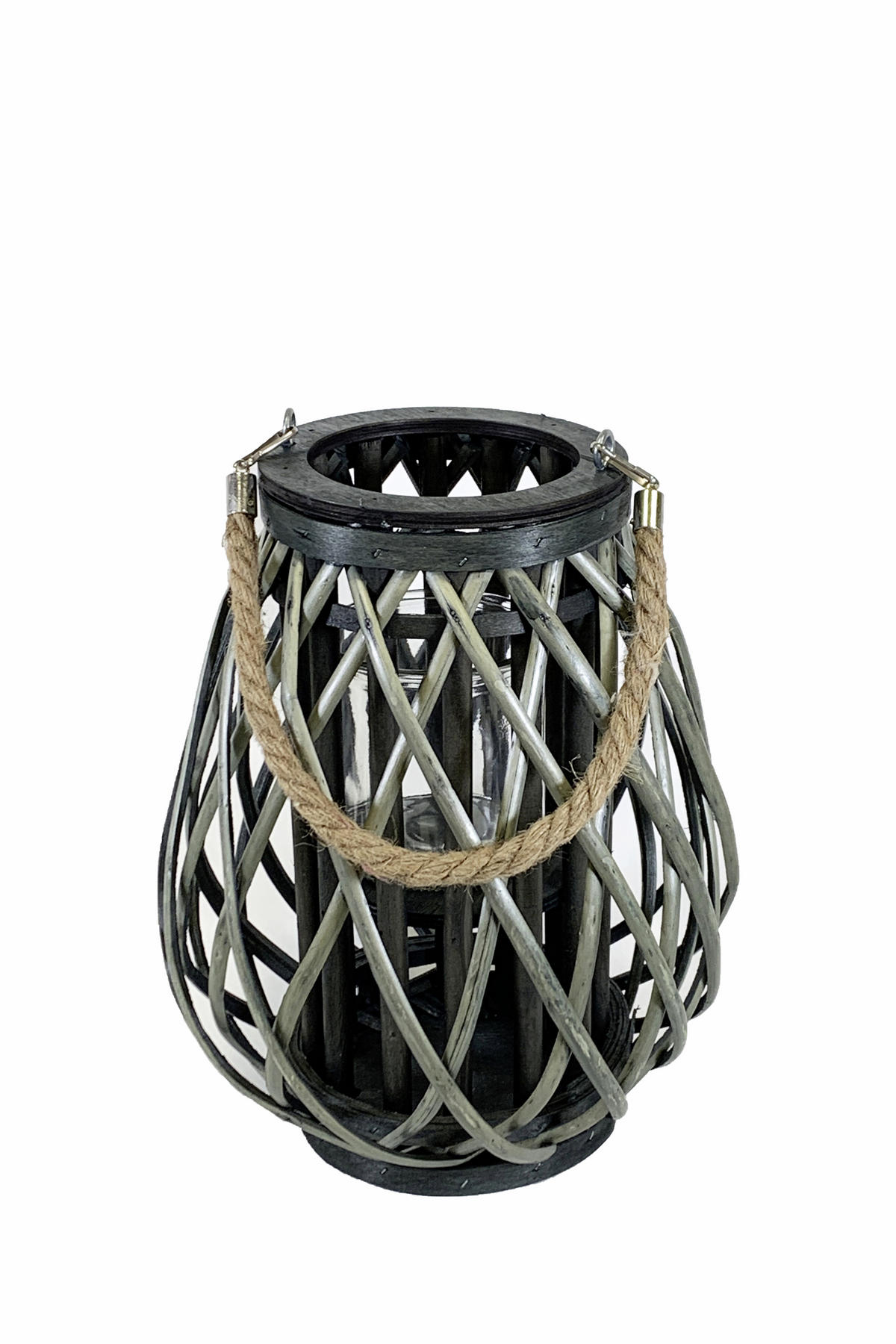 LUCERNA dřevo, kov, sklo - šedá, Basics, kov/dřevo (25/30cm)
