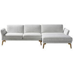 ECKSOFA Creme, Hellgrau Flachgewebe  - Eichefarben/Creme, Design, Holz/Textil (289/164cm) - Valnatura