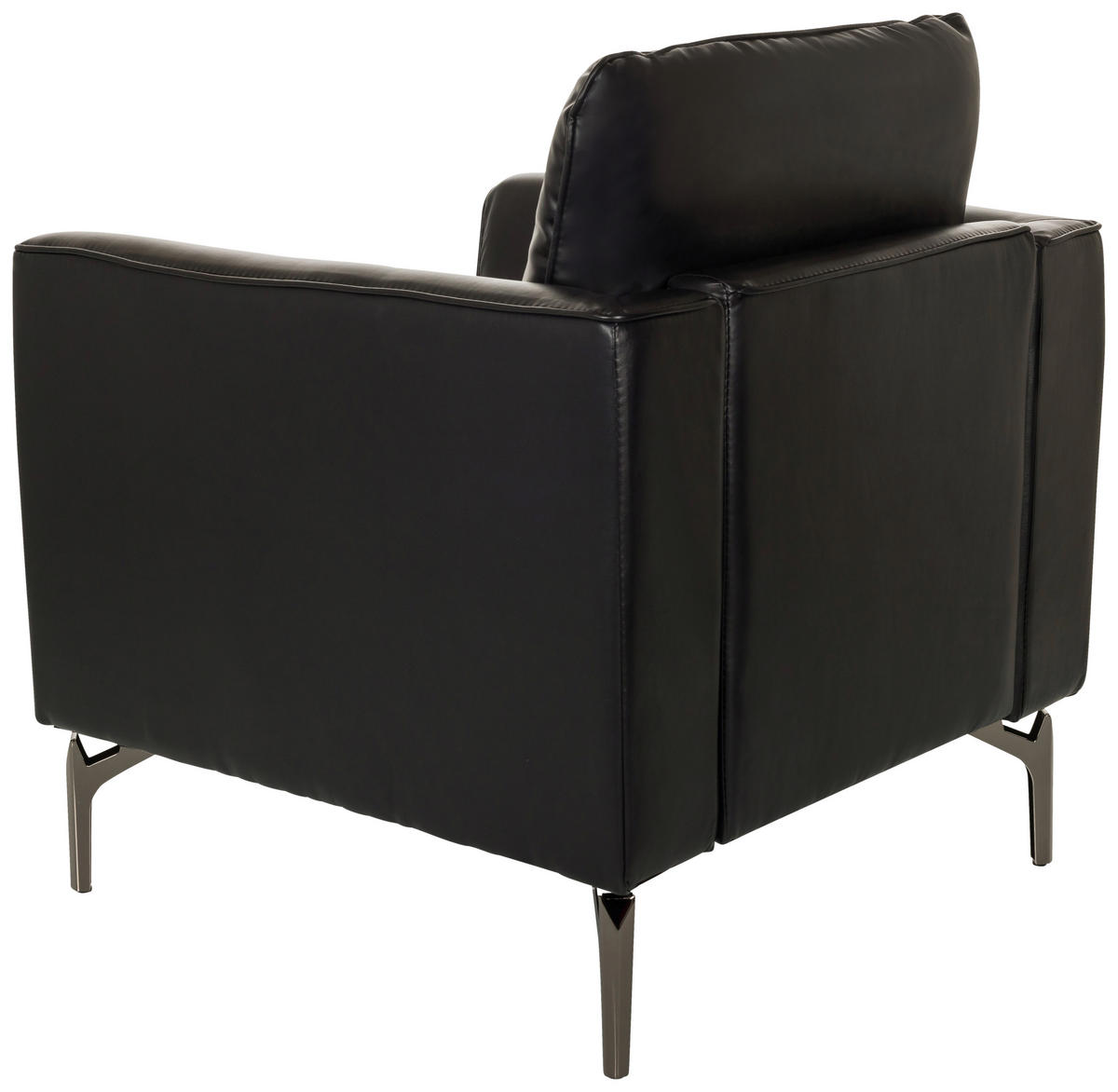 SESSEL in Lederlook Schwarz  - Schwarz, MODERN, Leder/Metall (75/65/73cm) - MID.YOU