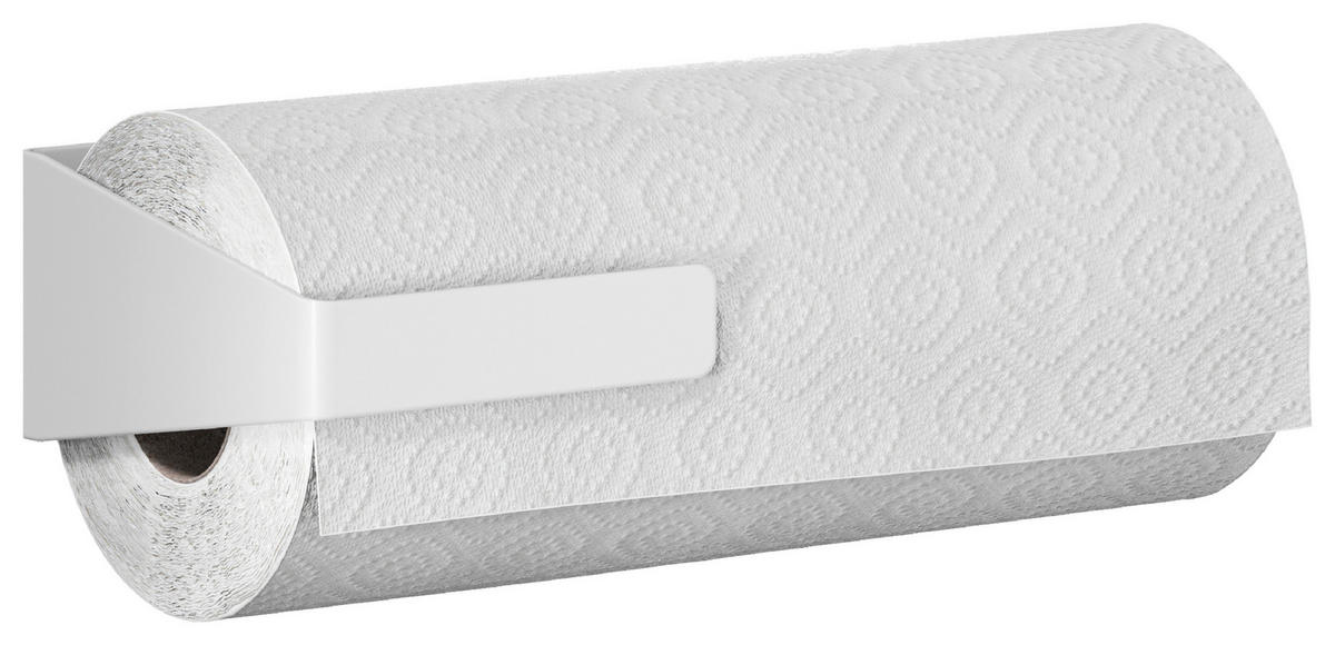 KÜCHENROLLENHALTER - Weiß, Basics, Kunststoff/Metall (26,5/6/13,5cm) - Tesa