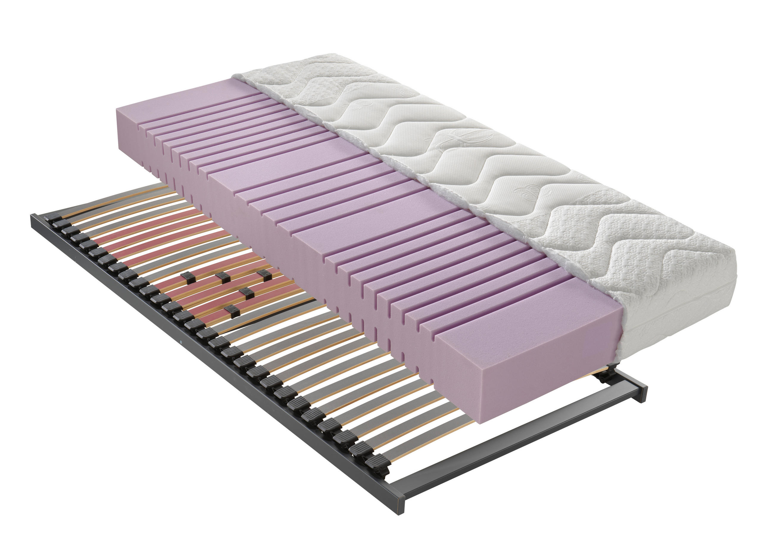 MATRATZENSET 90/200 cm  - Anthrazit/Graubraun, Konventionell, Holz/Holzwerkstoff (90/200cm) - Novel