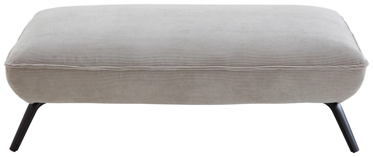 ECKSOFA in Cord Silberfarben  202/301 cm  - Silberfarben/Schwarz, Design, Textil/Metall (202/301cm) - Moderano