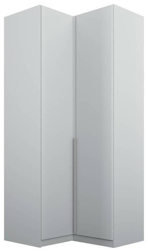 ECKKLEIDERSCHRANK 100/229/102 cm  - Hellgrau/Alufarben, Modern, Holzwerkstoff (100/229/102cm) - Rauch Möbel