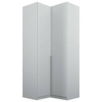 ECKKLEIDERSCHRANK 100/229/102 cm  - Hellgrau/Alufarben, Modern, Holzwerkstoff (100/229/102cm) - Rauch Möbel