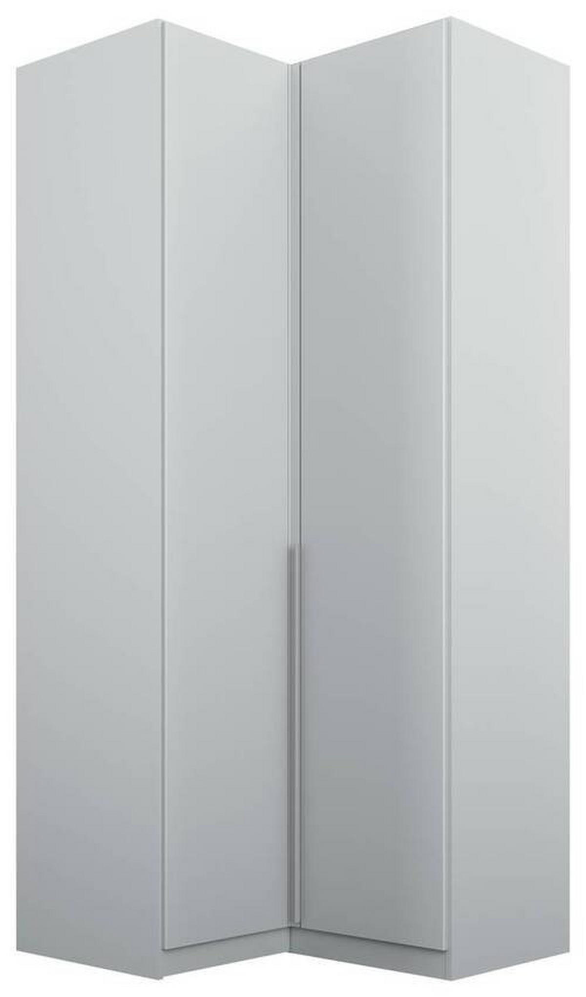 ECKKLEIDERSCHRANK 100/229/102 cm  - Hellgrau/Alufarben, Modern, Holzwerkstoff (100/229/102cm) - Rauch Möbel