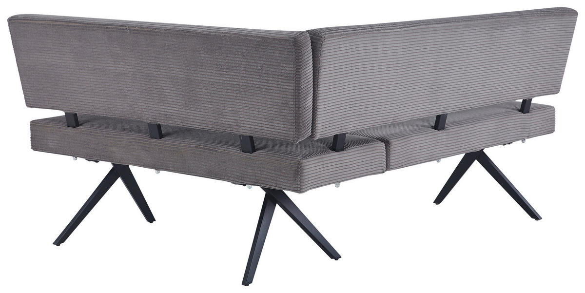 ECKBANK 190/150 cm  in Dunkelgrau  - Dunkelgrau/Schwarz, KONVENTIONELL, Textil/Metall (190/150cm) - MID.YOU