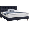 BOXSPRING-ÁGY 160/200 cm  sötétkék  - sötétkék, Design, textil/fa (160/200cm) - Carryhome