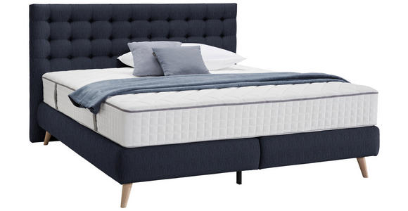 BOXSPRINGBETT 140/200 cm  in Dunkelblau  - Dunkelblau, Design, Holz/Textil (140/200cm) - Carryhome