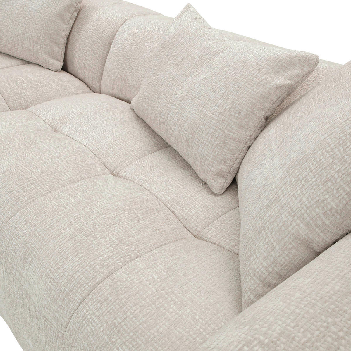 ECKSOFA in Flachgewebe Hellbraun  - Hellbraun/Schwarz, Konventionell, Kunststoff/Textil (170/280cm) - Carryhome