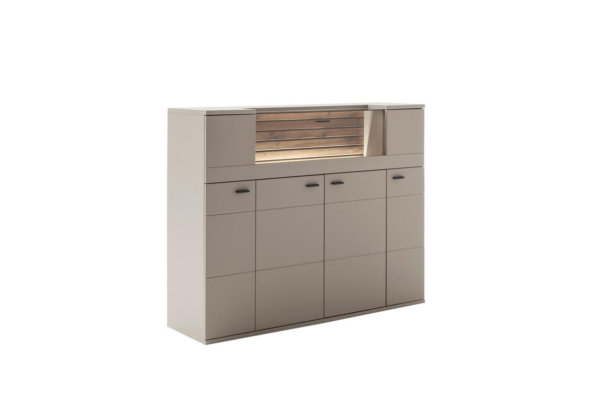 HIGHBOARD , 150/121/44 cm,  - Anthrazit, Design, Holzwerkstoff/Metall (150/121/44cm) - Livetastic