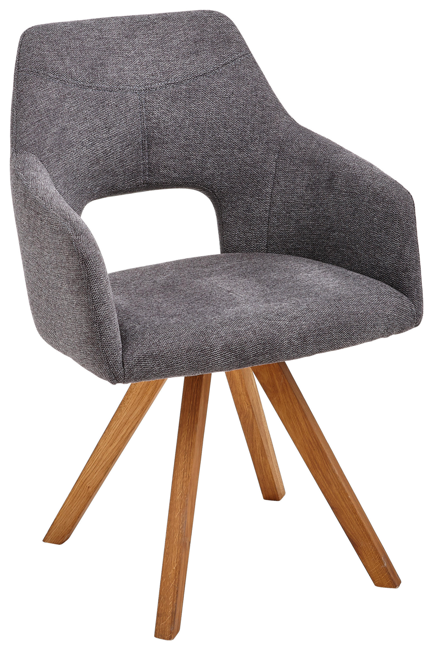 ARMLEHNSTUHL  in Webstoff  - Eichefarben/Anthrazit, Design, Holz/Textil (57/84/57cm) - Voleo