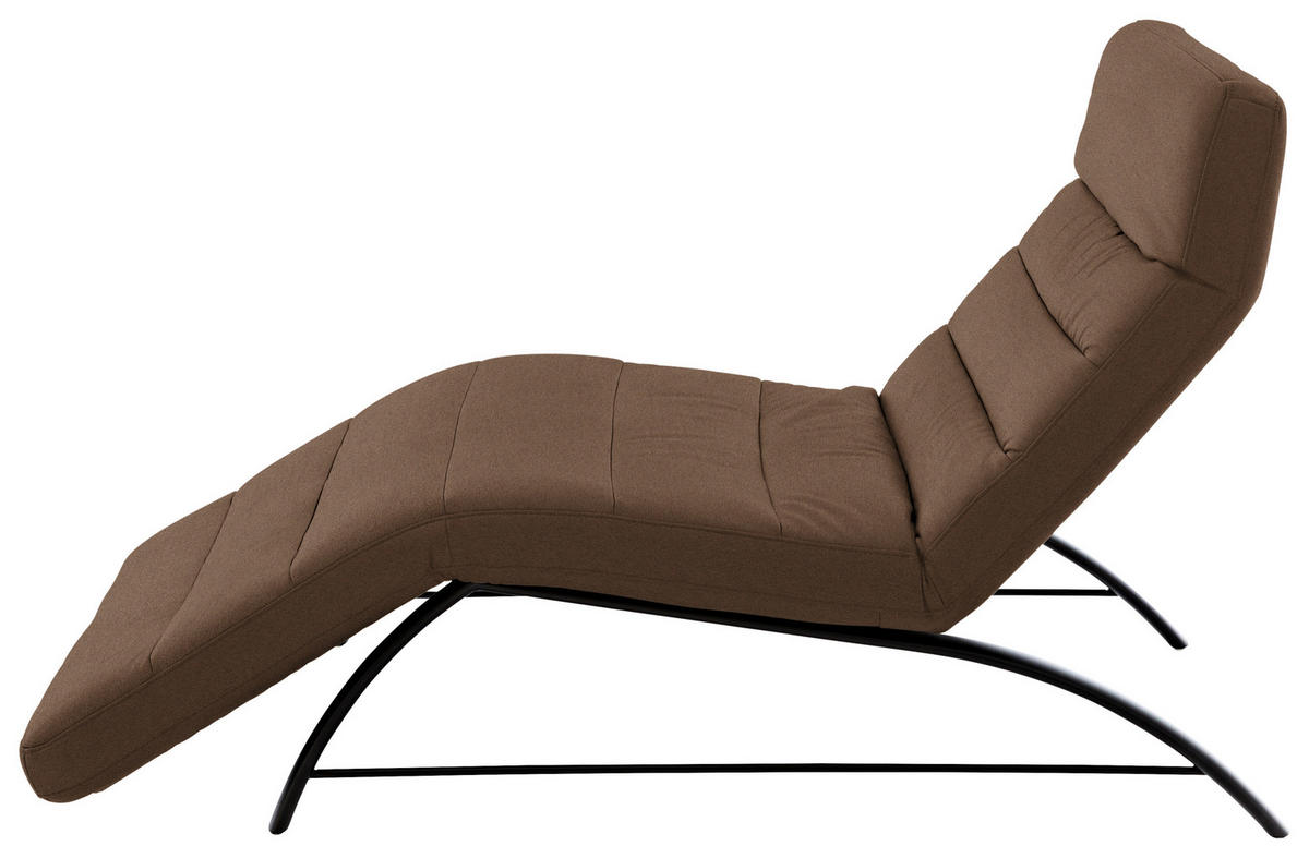 RELAXLIEGE in Mikrofaser Braun  - Schwarz/Braun, Design, Textil/Metall (95/91/170cm) - Chilliano