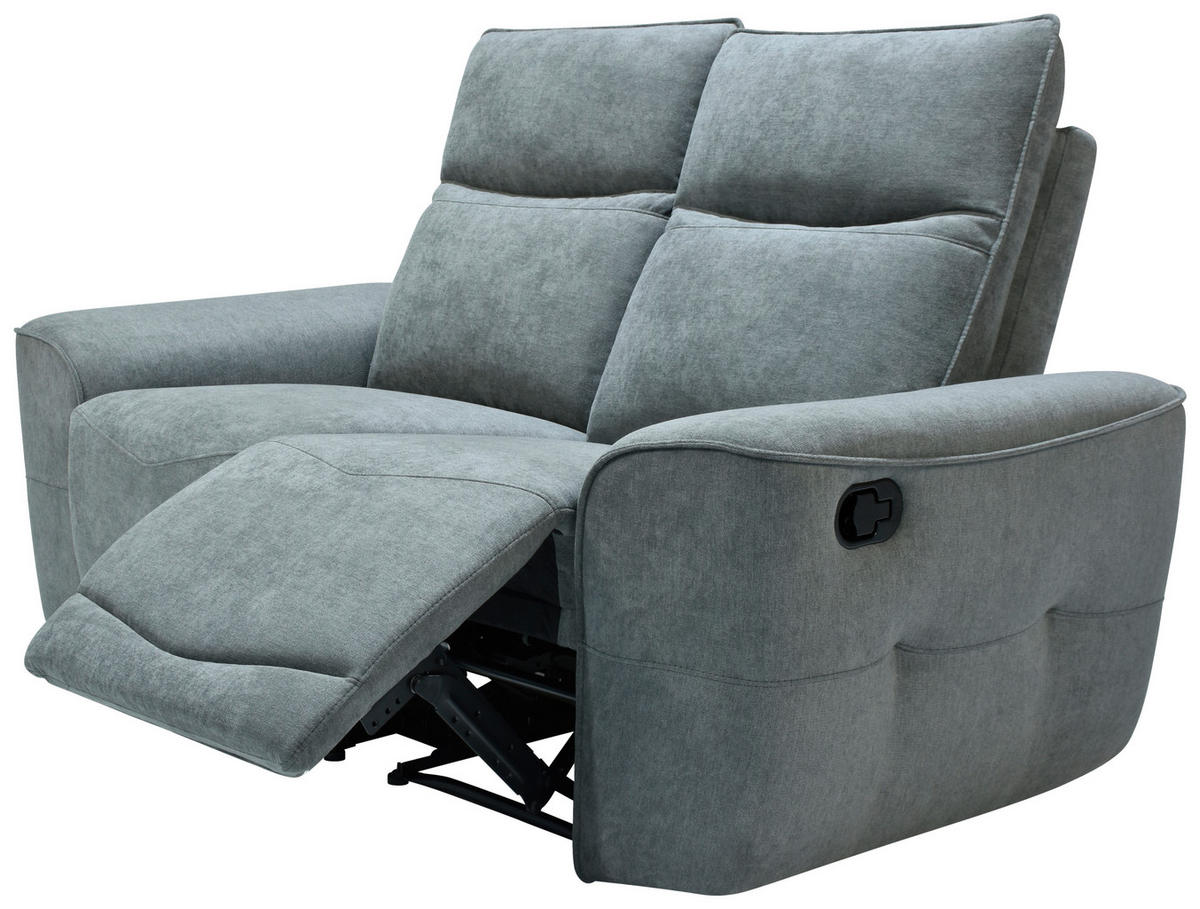 KÉTÜLÉSES KANAPÉ fém, műanyag, textil, faalapú anyag szürke  - fekete/szürke, Konventionell, műanyag/faalapú anyag (170cm) - Celina Home