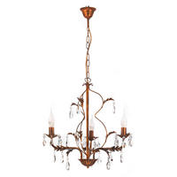 KRISTALL-HÄNGELEUCHTE 40/100 cm   - Bronzefarben, KONVENTIONELL, Glas/Metall (40/100cm)