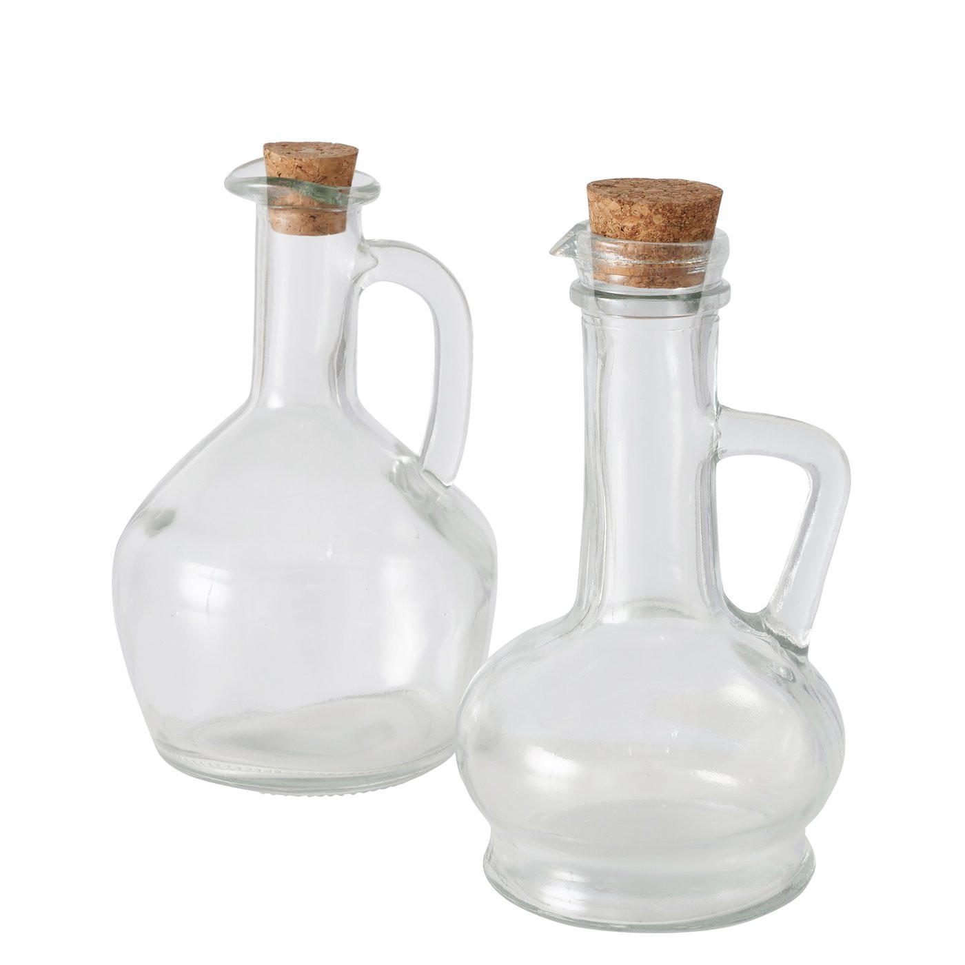 ESSIG-/ÖLFLASCHE - Transparent, Basics, Glas/Naturmaterialien (9,8/16cm)
