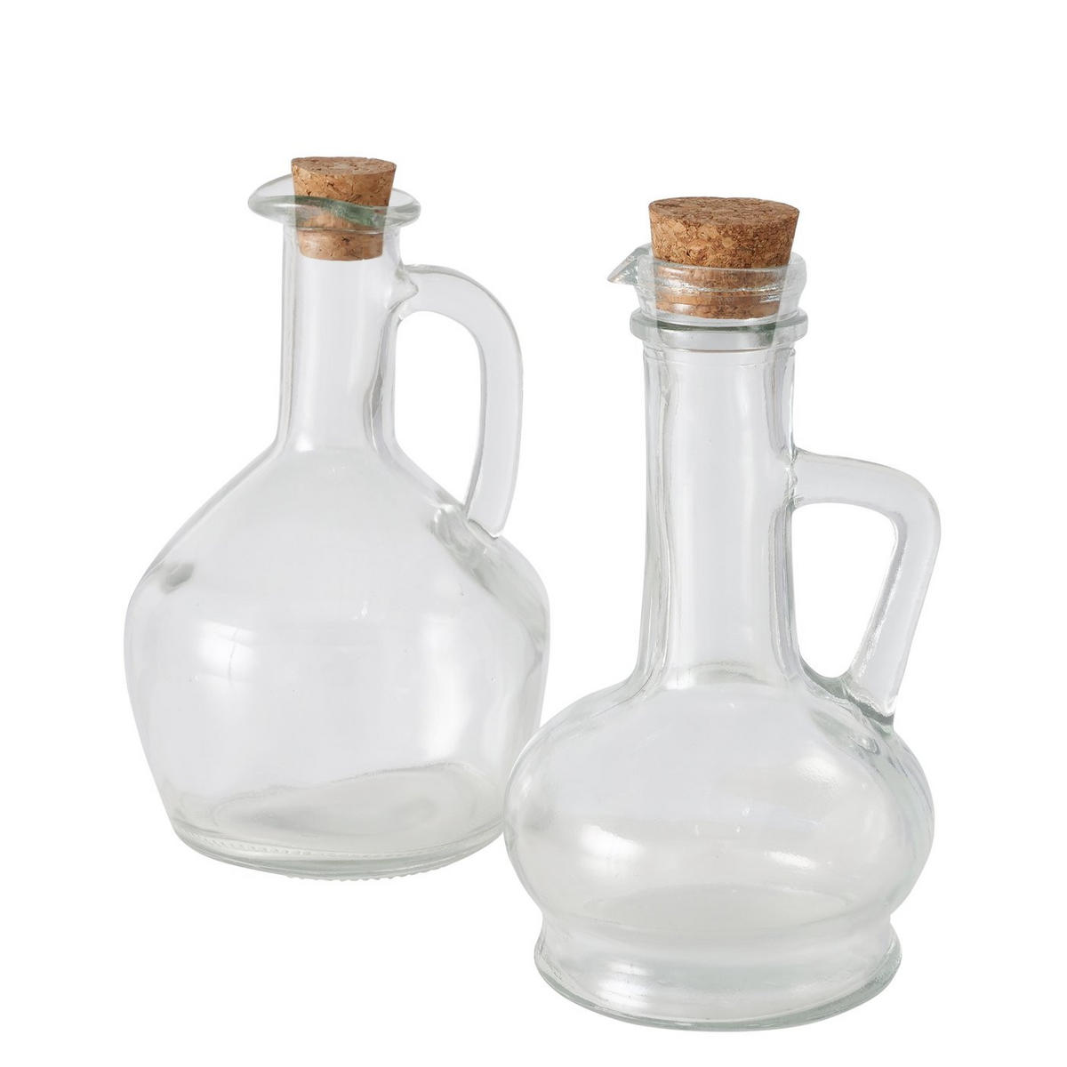 ESSIG-/ÖLFLASCHE - Transparent, Basics, Glas/Naturmaterialien (9,8/16cm)