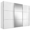 SCHWEBETÜRENSCHRANK in Weiss  - Chromfarben/Weiss, Konventionell, Glas/Holzwerkstoff (280/222/68cm) - Moderano