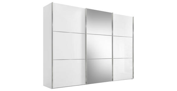 SCHWEBETÜRENSCHRANK 249/222/68 cm 3-türig  - Chromfarben/Weiß, KONVENTIONELL, Glas/Holzwerkstoff (249/222/68cm) - Moderano