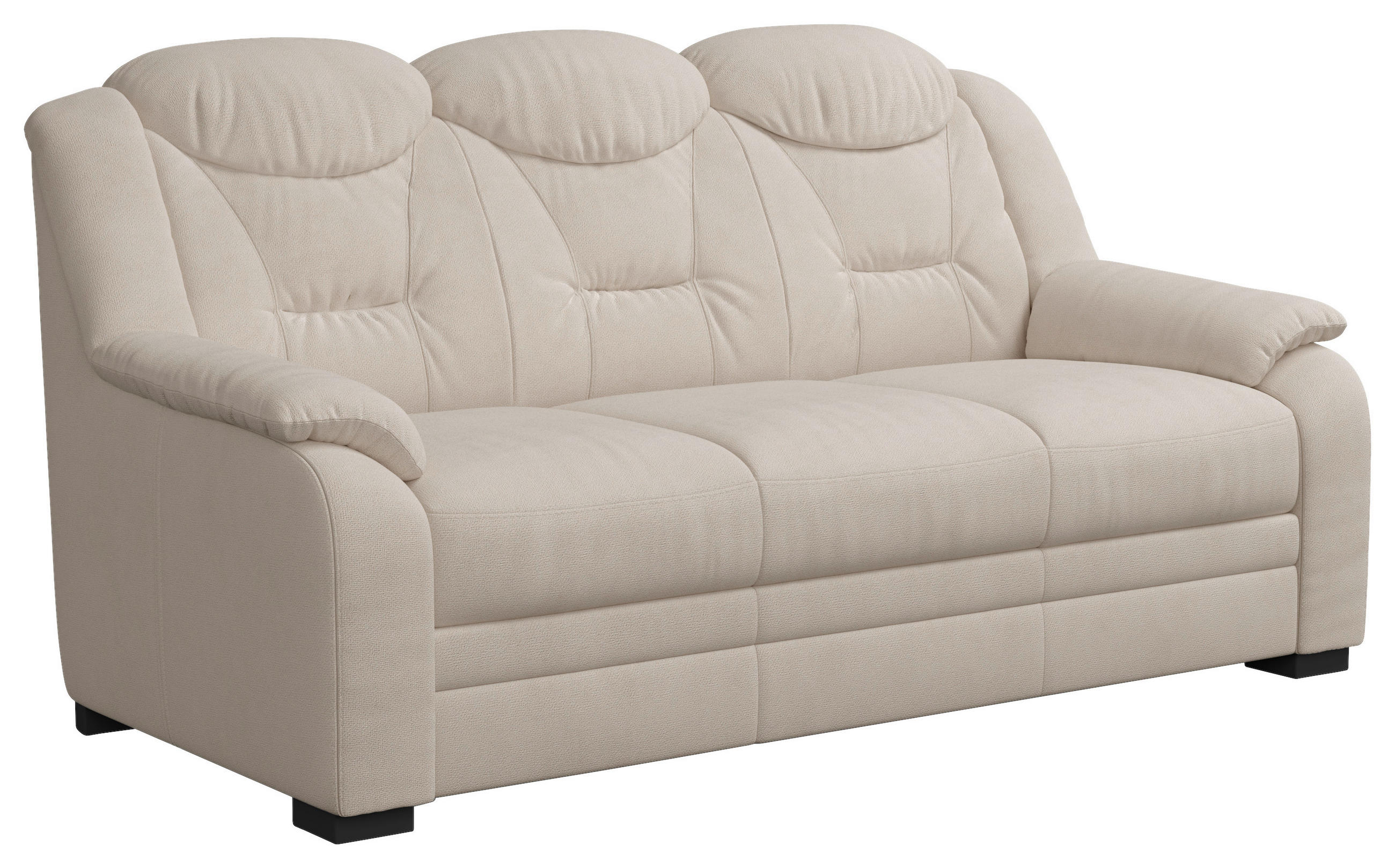 3-SITZER-SOFA in Chenille Beige  - Beige/Schwarz, Basics, Kunststoff/Textil (189/99/99cm) - MID.YOU