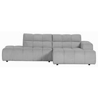 HÖRNSOFFA i plysch ljusgrå  - ljusgrå/svart, Klassisk, textil/plast (282/155cm) - MID.YOU