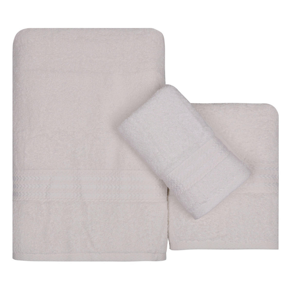 FROTTIERSET Weiß 3-teilig  - Weiß, Basics, Textil (30/50cm)