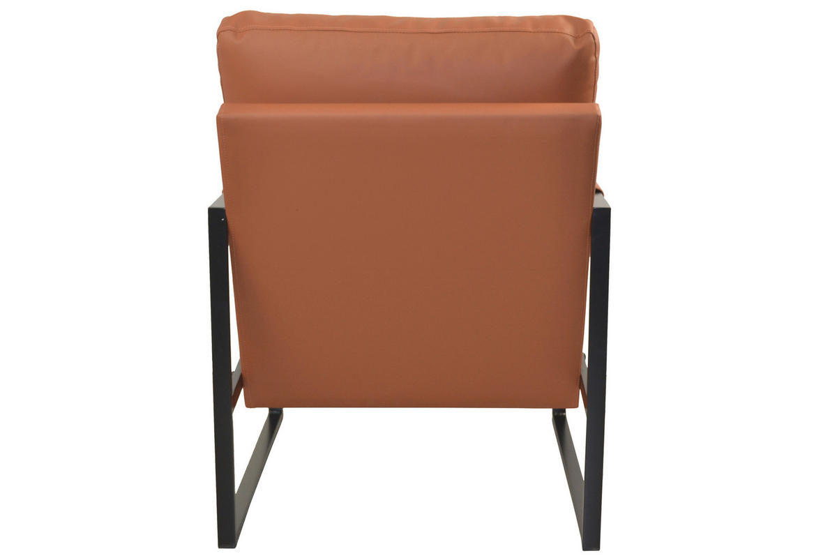 LOUNGESESSEL Braun, Cognac    - Cognac/Schwarz, Design, Metall (81/65/90cm) - MID.YOU