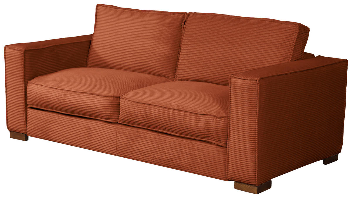 SCHLAFSOFA in Cord Rostfarben  - Rostfarben/Dunkelbraun, Design, Holz/Textil (203/85/99cm) - MID.YOU