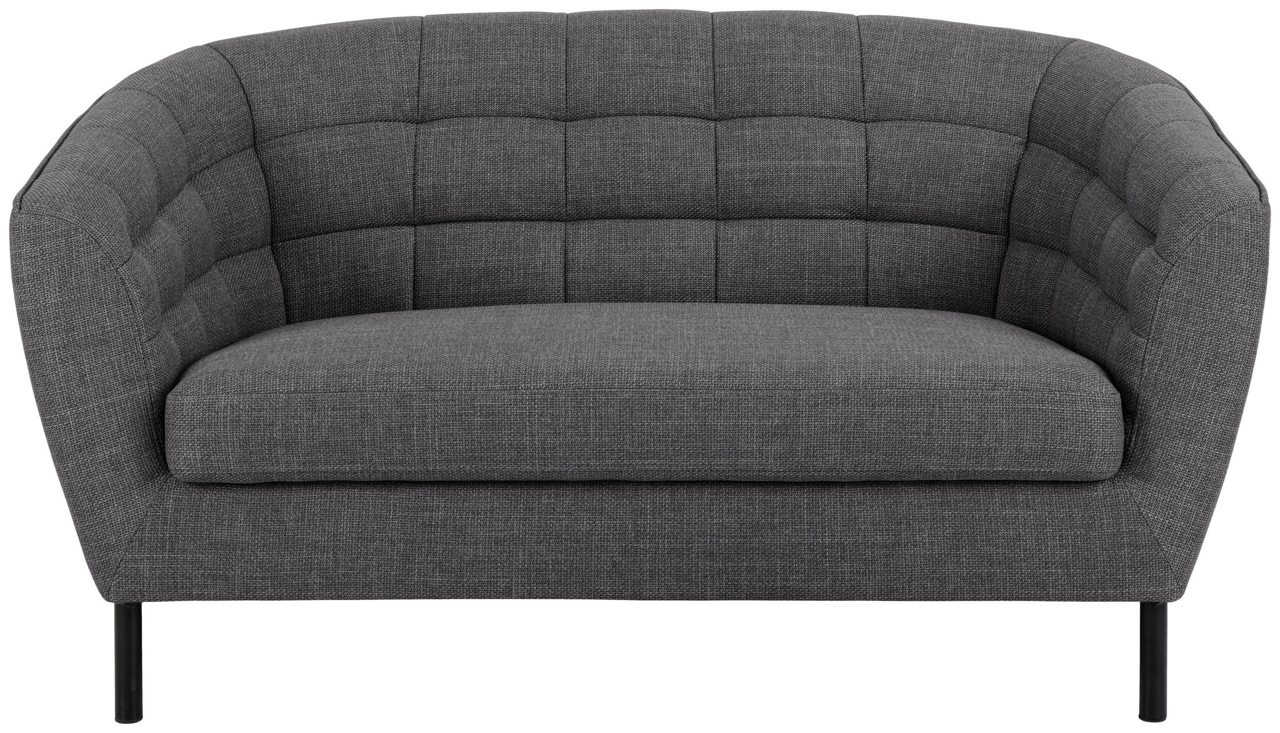 2-SITZER-SOFA Bouclé Anthrazit  - Anthrazit/Schwarz, Design, Textil/Metall (150/78/84cm) - MID.YOU
