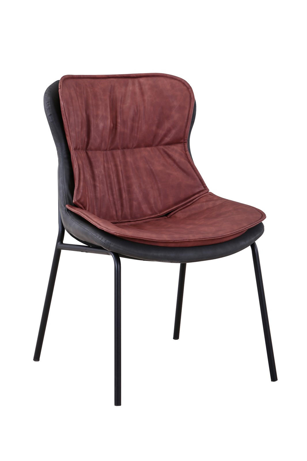 STUHL - Rotbraun/Schwarz, Design, Textil/Metall (54/84/64cm) - Kayoom