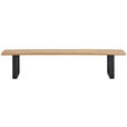 SITZBANK 220/45/38 cm Wildeiche, Schwarz Wildeiche mehrschichtige Massivholzplatte (Tischlerplatte) Metall  - Wildeiche/Schwarz, LIFESTYLE, Holz/Metall (220/45/38cm) - Linea Natura