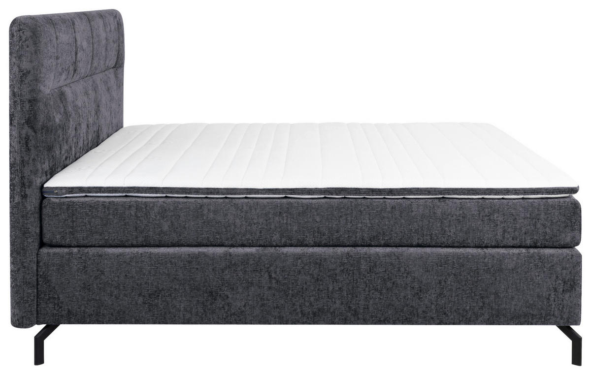 BOXSPRINGBETT 180/200 cm  in Anthrazit  - Anthrazit/Schwarz, Design, Textil/Metall (180/200cm) - Esposa