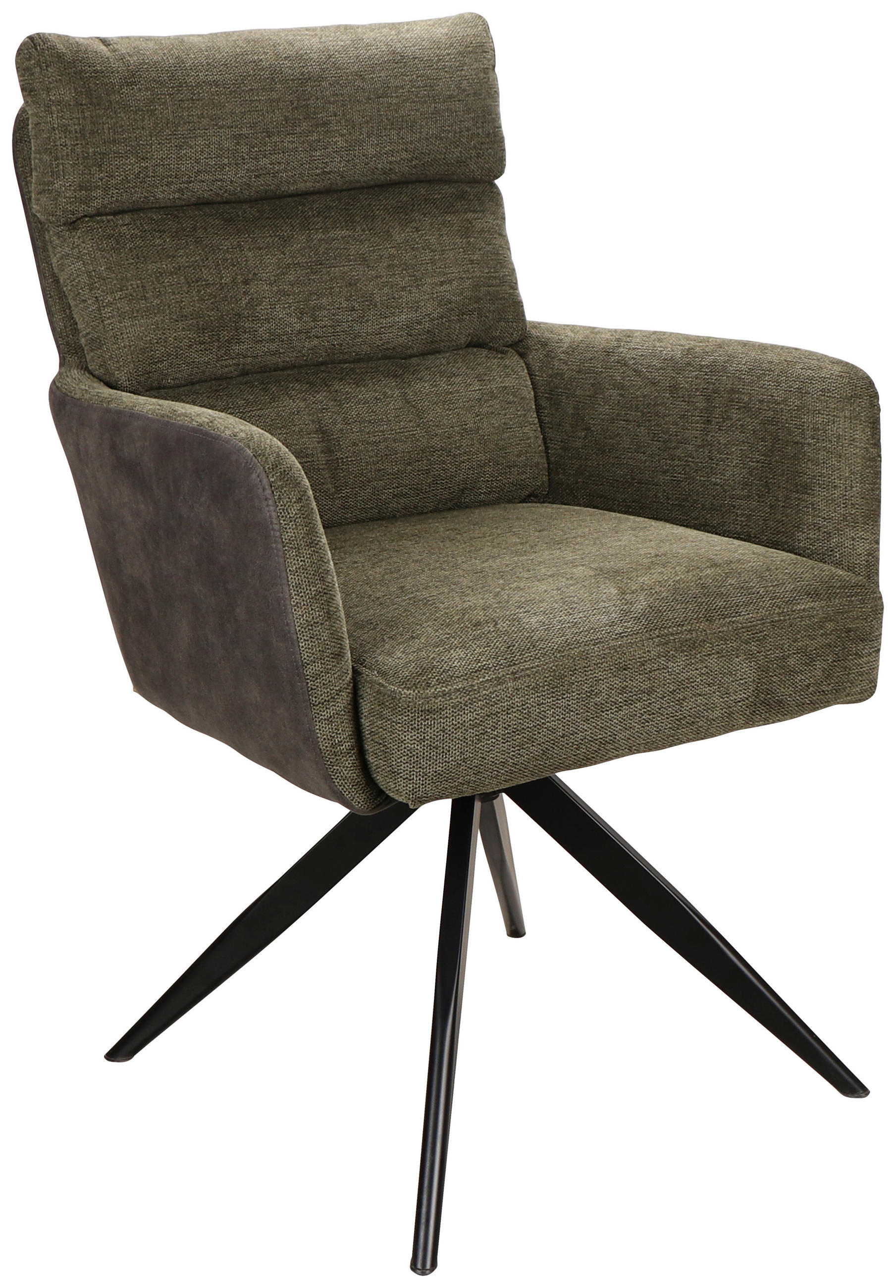 ARMLEHNSTUHL  in Eisen Leinenoptik  - Anthrazit/Schwarz, Design, Textil/Metall (60/93/68cm) - Novel