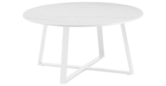 COUCHTISCH 80/80/40 cm rund Weiß - Weiß, Design, Keramik/Metall (80/80/40cm) - Carryhome