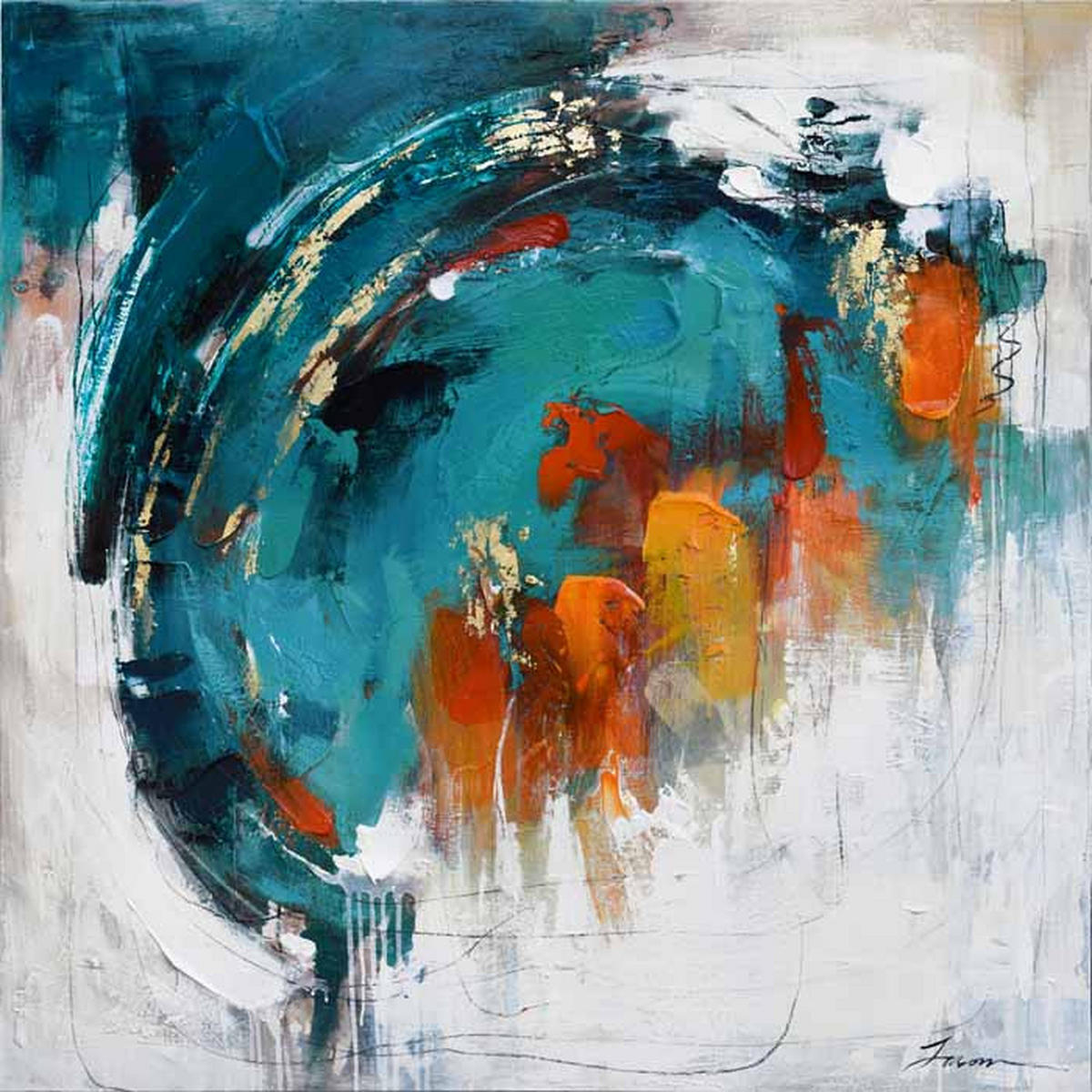 Pictură În Ulei 120/120 cm  - multicolor, Basics, textil (120/120cm)