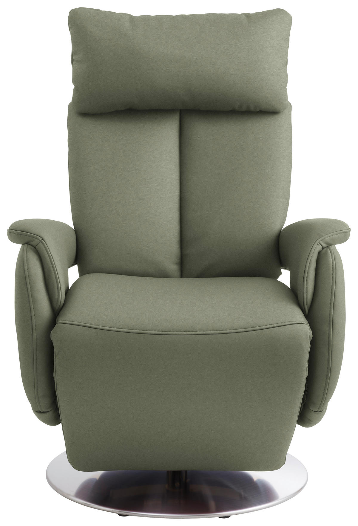 RELAXSESSEL in Leder Grün  - Edelstahlfarben/Grün, Konventionell, Leder/Metall (78/110/81cm) - Cantus